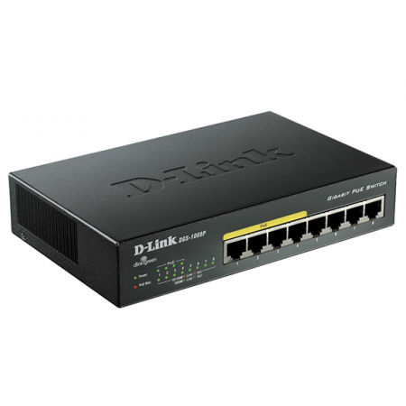 SWITCH D-LINK 8-PORT DGS-1008P/E 10/100/1000MBPS (4xPOE)
